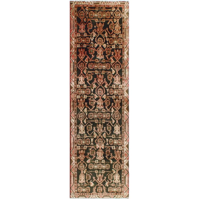 Fine Vintage Distressed Theron Charcoal/Beige Runner - 2'7" x 8'9"