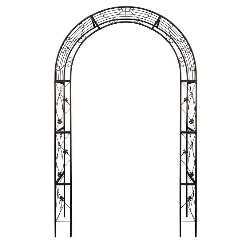 58'' x 19'' Metal Outdoor Garden Arch Trellis Climbing Plants Support