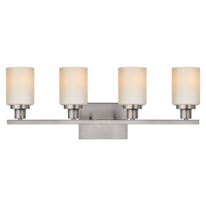 4-Light Bathroom Light Fixtures Brushed Brass 6-Light Bathroom Vanity Light, Bathroom Lights Over Mirror with Milky Glass Shade