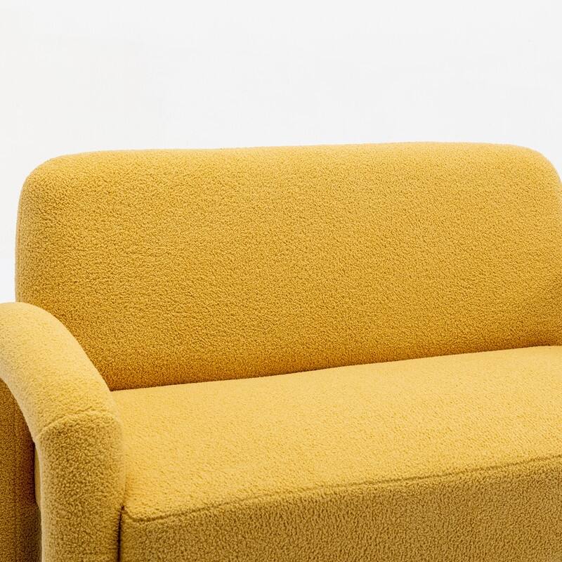 SEYNAR Mid-Century Modern Boucle 51'' Solid Wood Curved Sofa