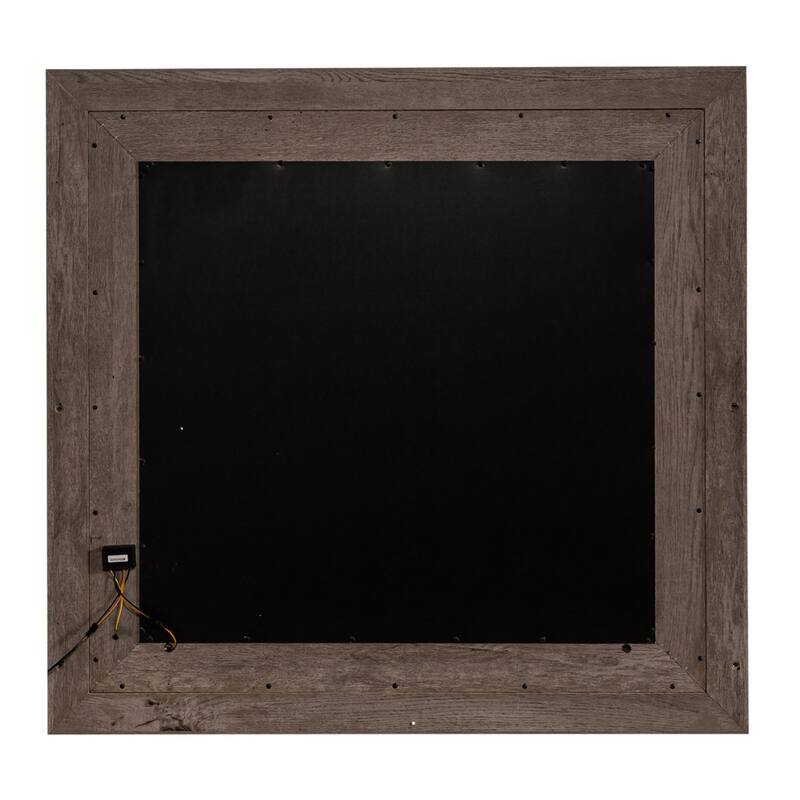 Horizons Graystone Framed Bedroom Mirror with LED Touch Lights