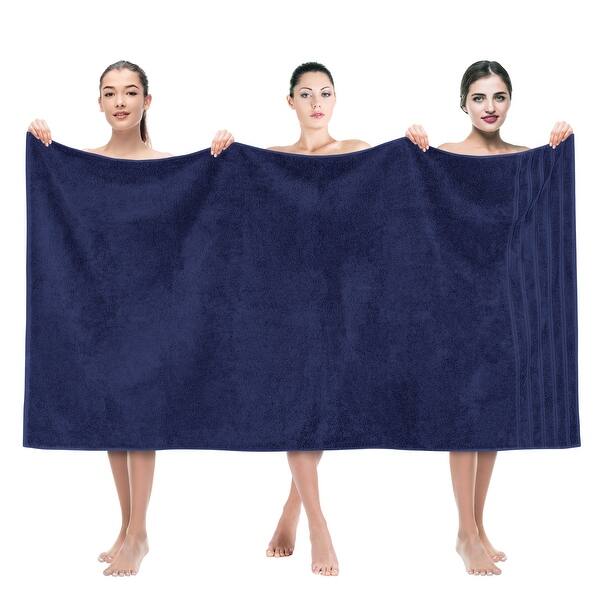 American Soft Linen 100% Cotton Large Jumbo Bath Towel 35x70 Premium & Luxury Towels - Navy Blue