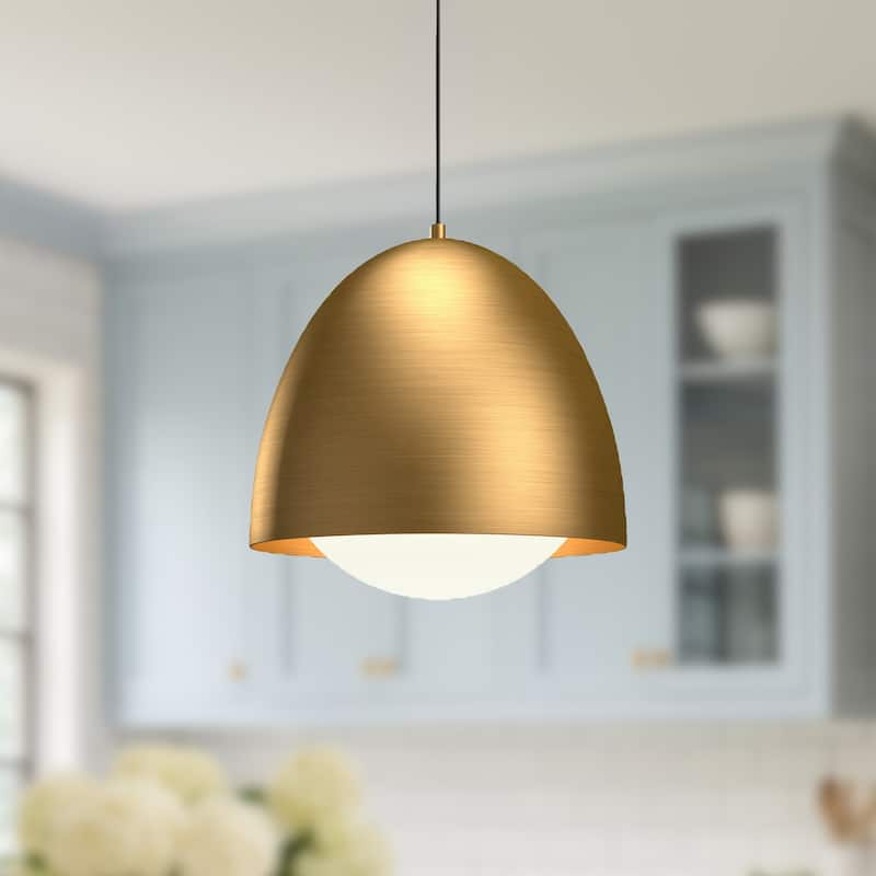 Alora Lighting PD529116OP Kenji 16" Wide Pendant with Opal Glass Shade