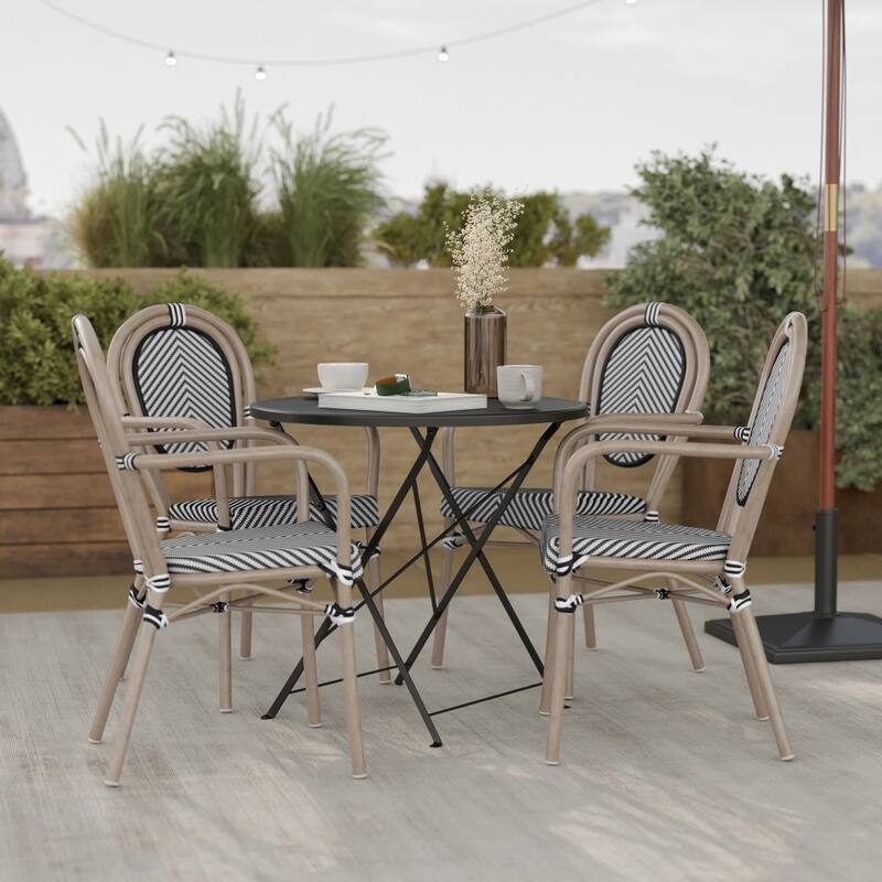 Stacking Bistro Chairs with Metal Frames
