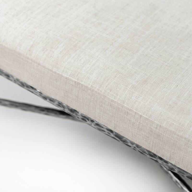 247 Shop At Home Lalia Modern 3-Piece Upholstered Hammered Metal Camelback Bedroom Set with Nightstand and Bench