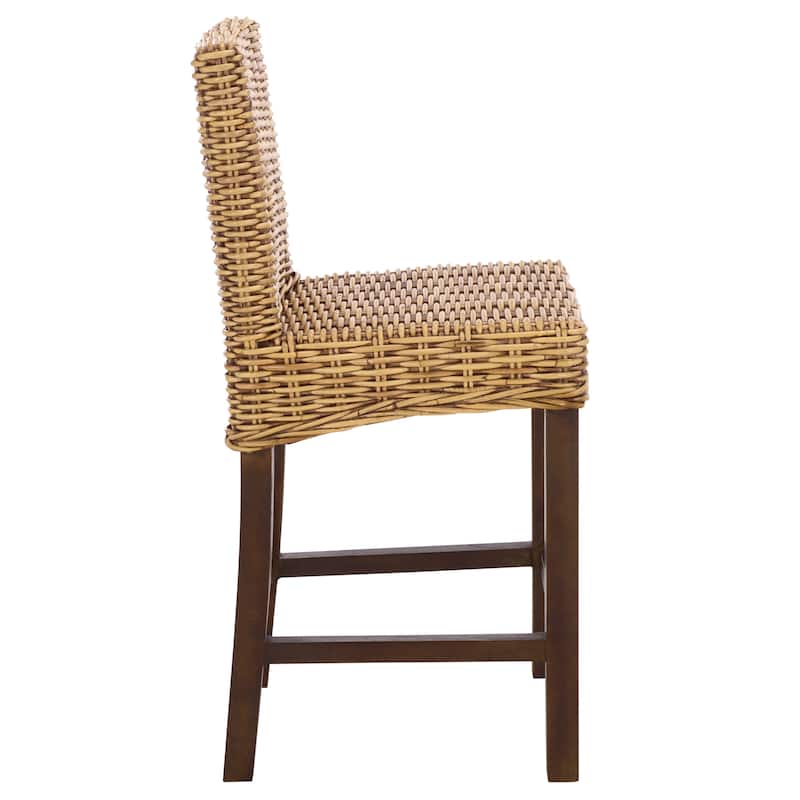 SAFAVIEH Nazmije Rattan 24-inch Counter Stool - 20Wx19Dx37H