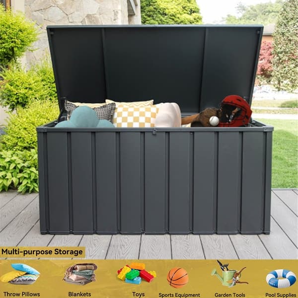 100 Gallon Outdoor Storage Deck Box Waterproof, Large Patio