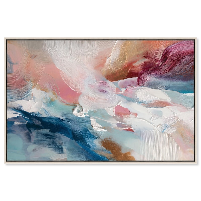Rosy and Ocean Hues I Canvas by Art Remedy - Silver - 45" x 30"