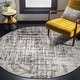 preview thumbnail 24 of 90, SAFAVIEH Adirondack Lida Modern Abstract Distressed Rug 4' Round - Silver/Black - Round