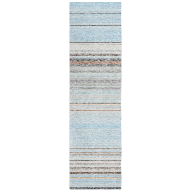 Machine Washable Indoor/ Outdoor Ombre Stripes Chantille Rug