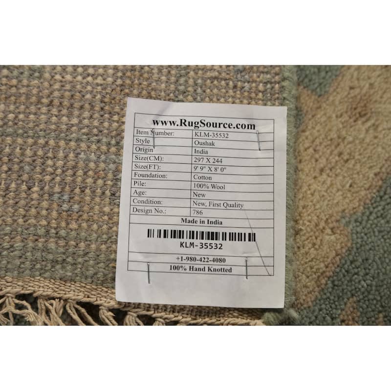 Oushak Indian Rug Hand-Knotted Transitional Wool Carpet - 8'0"x 9'9"