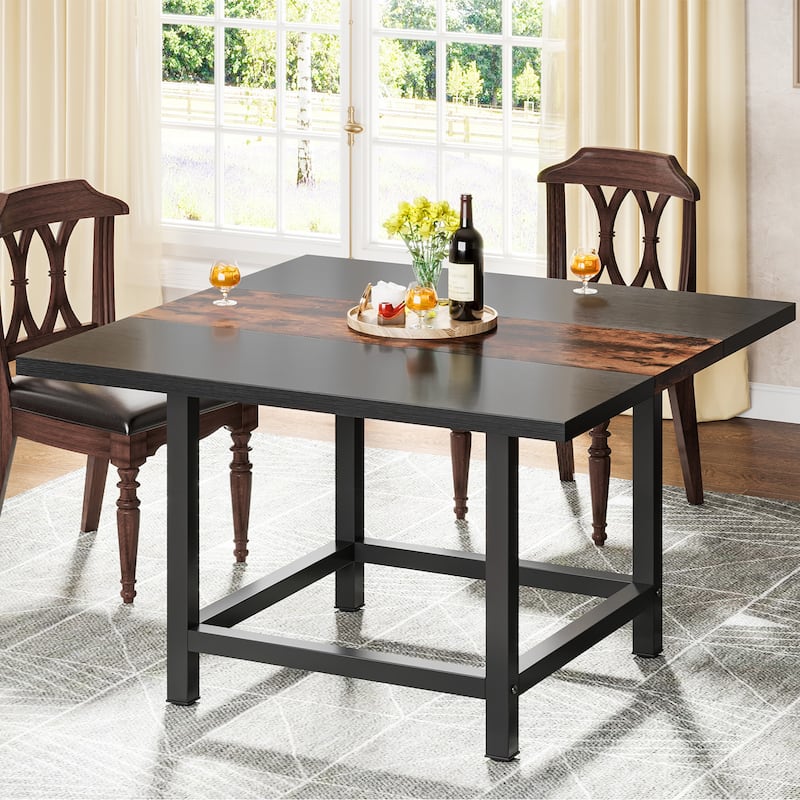 Rustic suqare dining kitchen room table for 4 ，dinner table for small space