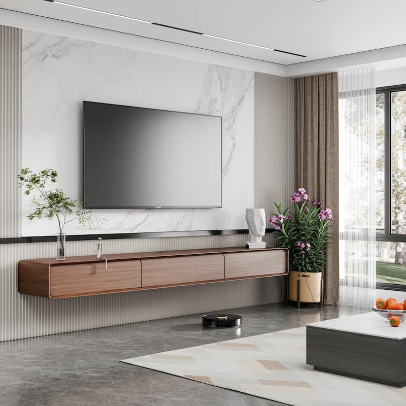 Modland 78" Modern Floating TV Stand Wall Mounted TV Stand Media Control Center for Living Room - 78