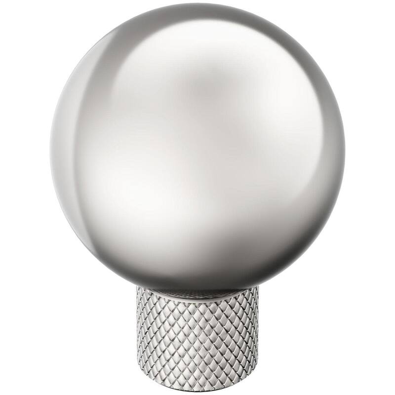 Amerock BP37680 Collet 1-1/8" Knurled Round Cabinet Knob - Polished Nickel