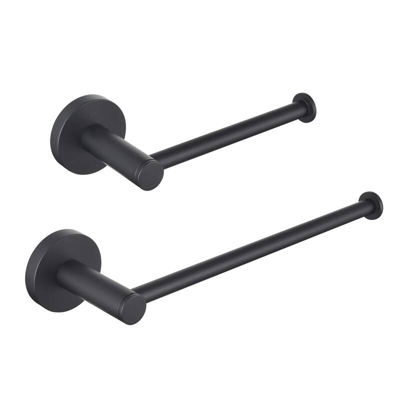 Circular 2-Piece Bathroom Hardware Set - Matte Black