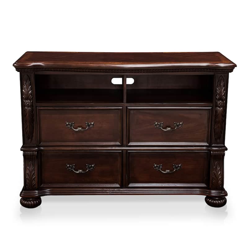 Ulis Traditional 50-inch 4-Drawer Cherry Media Chest by Furniture of America
