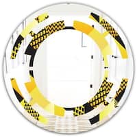 Designart 'Retro Hexagon Pattern II' Printed Modern Round or Oval Wall ...