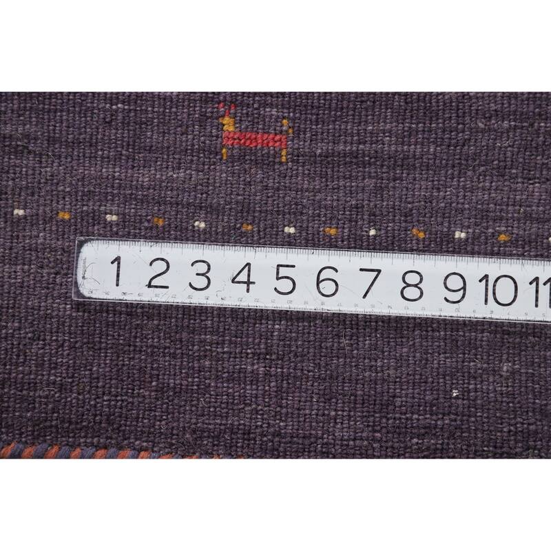 Hand Knotted Oriental 100% Wool Carpet Tribal Tribal Purples Gabbeh Area Rug - 5' 10'' X 4' 0''