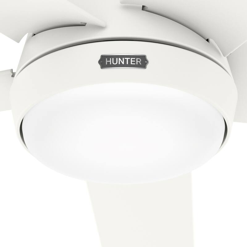 Hunter 52" Skyflow Outdoor Ceiling Fan w/ LED Light Kit, Wall Control - Coastal Modern Contemporary - WeatherMax - WET-RATED!