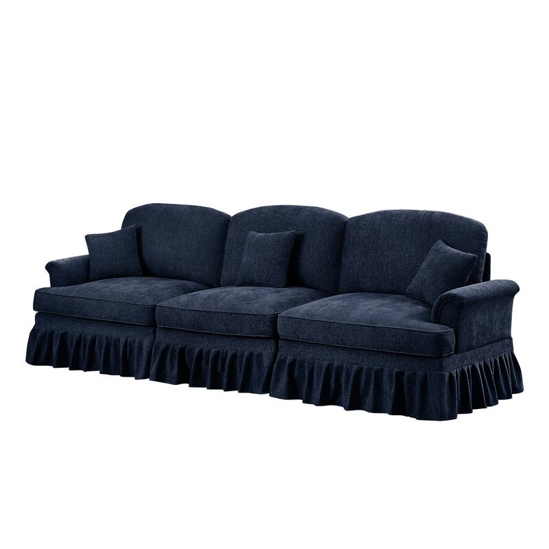 GDFStudio - Elegant Mid Century 3-Seater 107" Chenille Sofa with Flared Arms