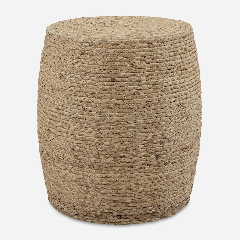 Braided Straw Accent Stool - 18.5" - Brown