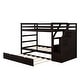 preview thumbnail 33 of 49, Roomfitters Twin-Over-Twin Bunk Bed with Twin Trundle, Sturdy Wooden Frame, 3 Storage Stairs, Safety Guardrails
