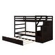 preview thumbnail 6 of 10, Twin Over Twin Bunk Bed With Twin Trundle and 3 Storage Stairs for Kids