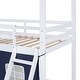 preview thumbnail 14 of 15, Playhouse Inspired Twin Size Bunk Bed with Windows & Tent