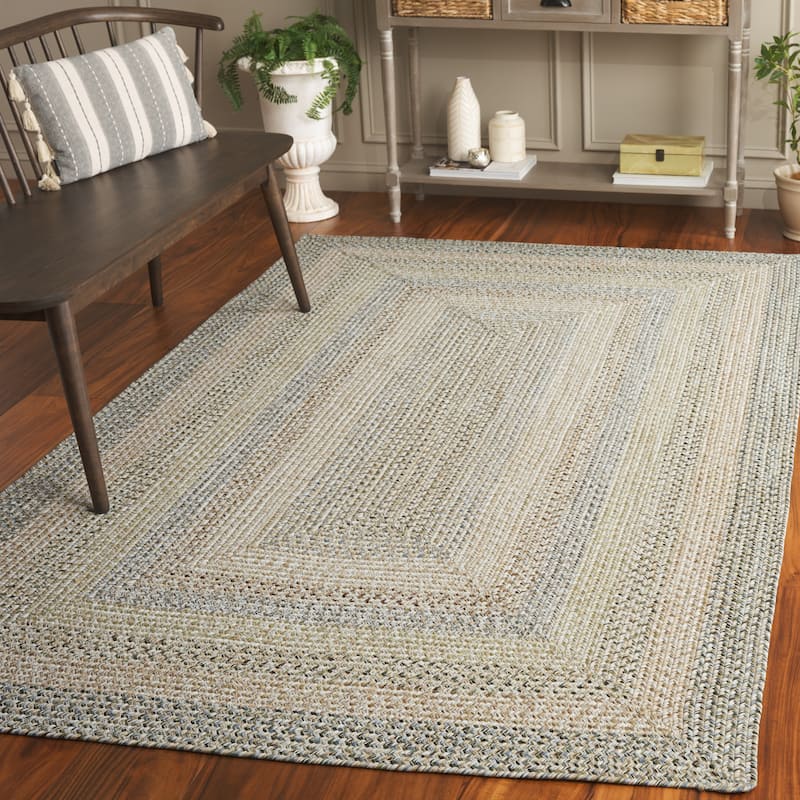 SAFAVIEH Handmade Braided Hrodny Machine Washable Country Rug - Beige/Light Grey - 6' x 9' - Rectangle