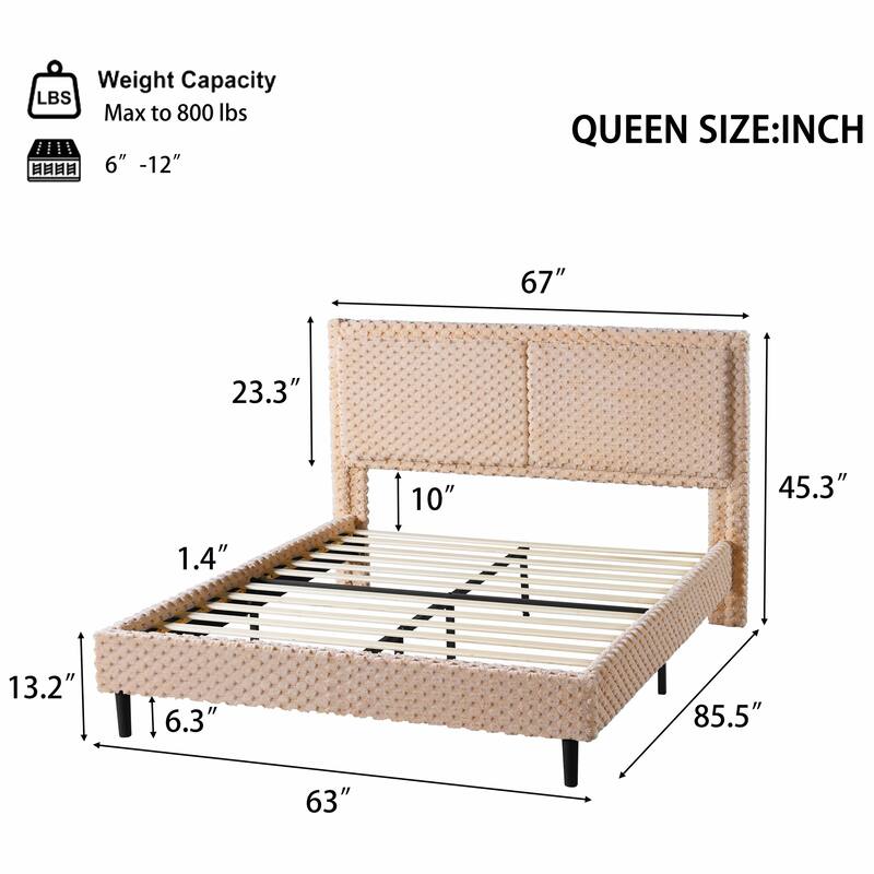 Simple Modern White Plush Soft Bed - Comfortable Backrest for Bedroom