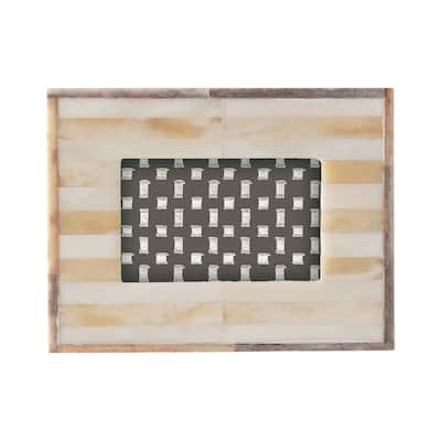Handmade Two-Tone Bone & MDF Photo Frame