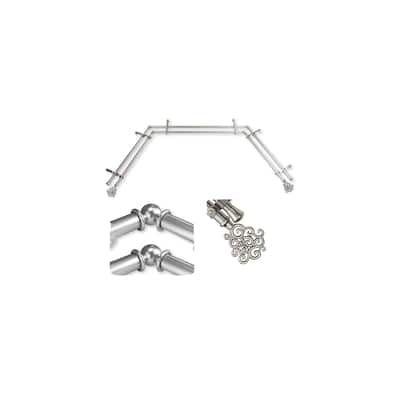 Adjustable Curtain Rods & Hardware - Telescoping Rods 20-36" & 38-72" - Satin Nickel Finish - M