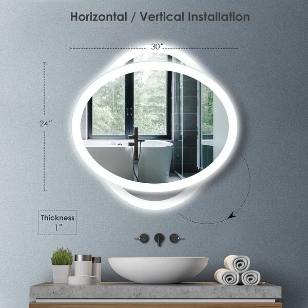 Plushom Wall Mounted Vanity Mirror Led Lighted Bathroom Mirror Overstock 31300226 India's largest manufacturer of led mirrors. plushom wall mounted vanity mirror led