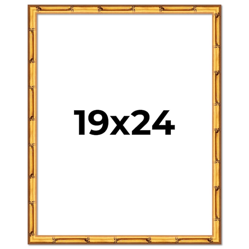 19x24 Frame Gold Bamboo Picture Frame Modern Photo Frame Includes UV Acrylic Shatter Guard Front Acid Free Foam Backing Board