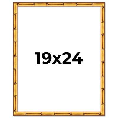 19x24 Frame Gold Bamboo Picture Frame Modern Photo Frame Includes UV Acrylic Shatter Guard Front Acid Free Foam Backing Board