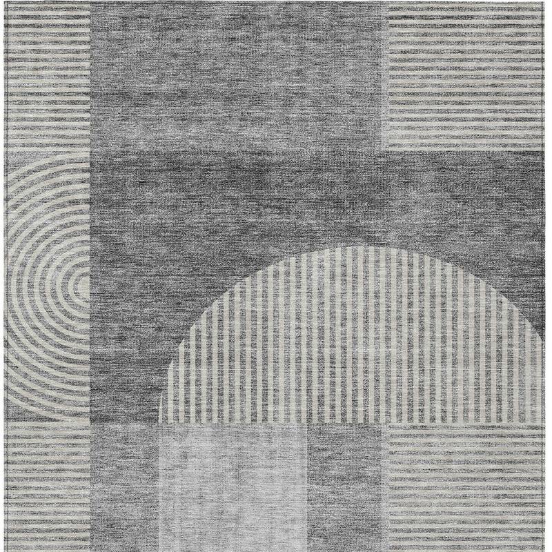 HomeRoots Geometric Transitional Rectangle Outdoor Rug