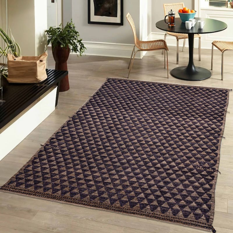 ECARPETGALLERY Hand-knotted Pak Finest Marrakesh Purple Wool Rug - 8'5 x 9'10