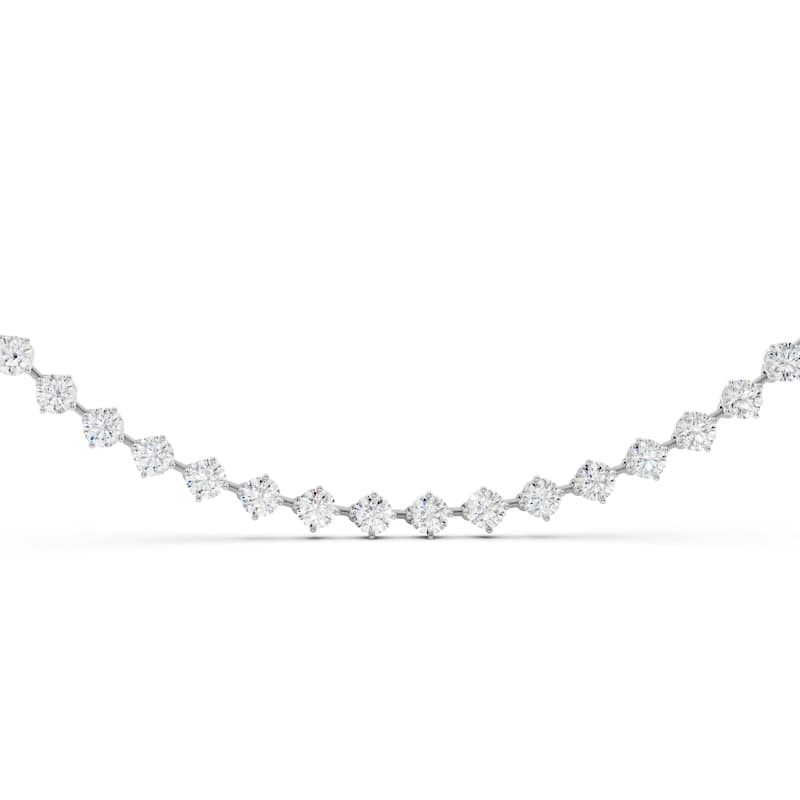 Auriya 14K Gold Lab Grown Round Station Diamond Tennis Necklace 20 7/8 ct. tw. (F-G VS)