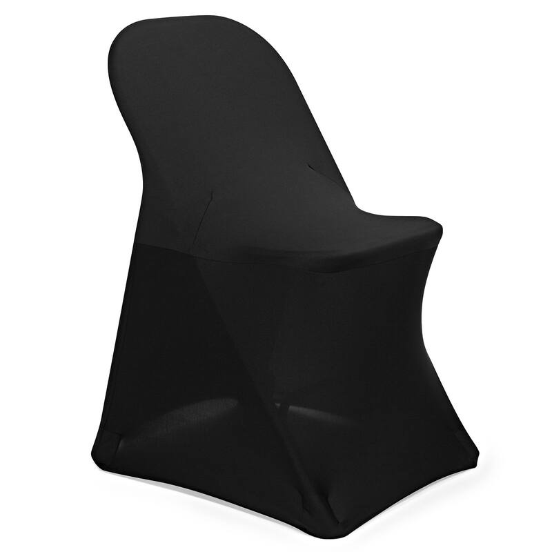 50Count Spandex Folding Chair Covers Black - Black