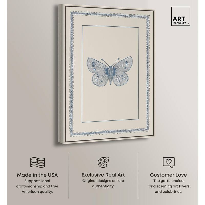 Blue Butterfly I Canvas by Art Remedy