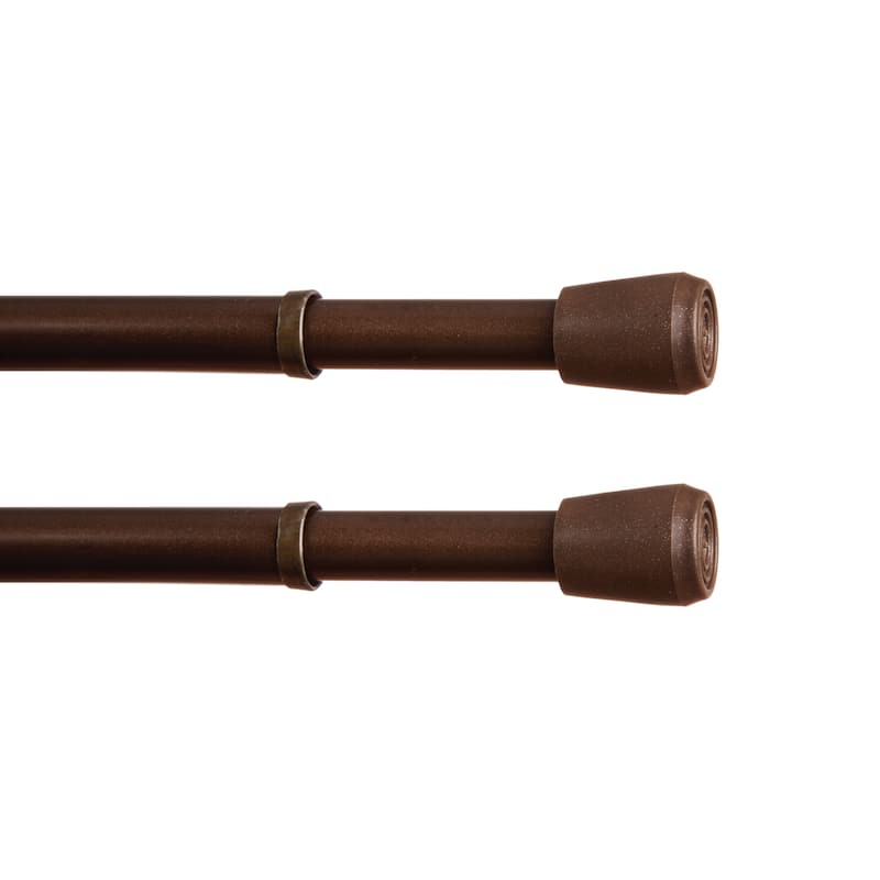 Kenney Fast Fit No Tools 7/16" Spring Tension Rod, 2-Pack