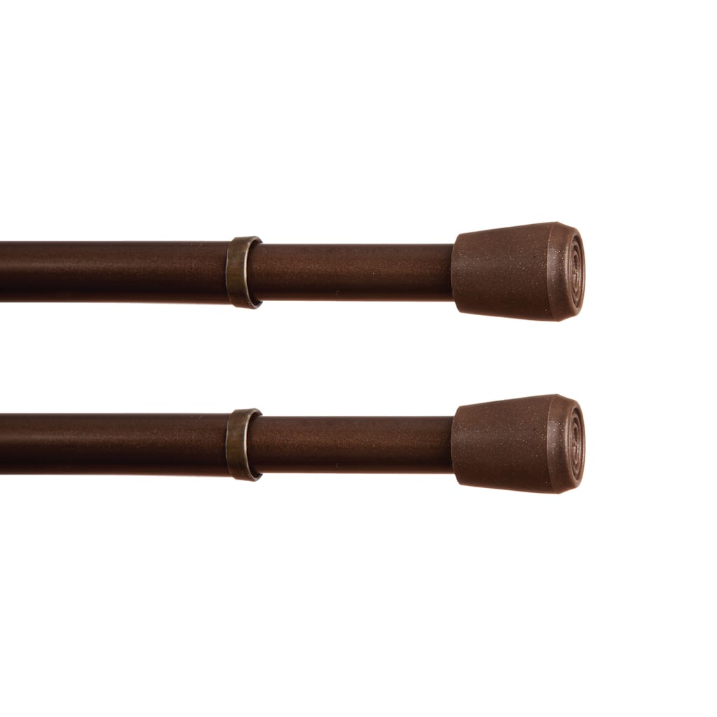 Kenney Fast Fit No Tools 7/16" Spring Tension Rod, 2-Pack