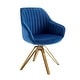 preview thumbnail 35 of 43, Art Leon Classical Swivel Office Accent Arm Chair with Golden Legs