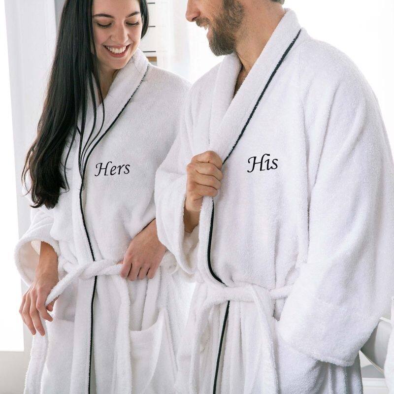 Superior 100% Cotton Embroidered Adult Unisex Luxury Bathrobe