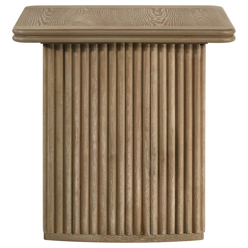 Adina Wood Coffee Table Set Distressed Light Brown