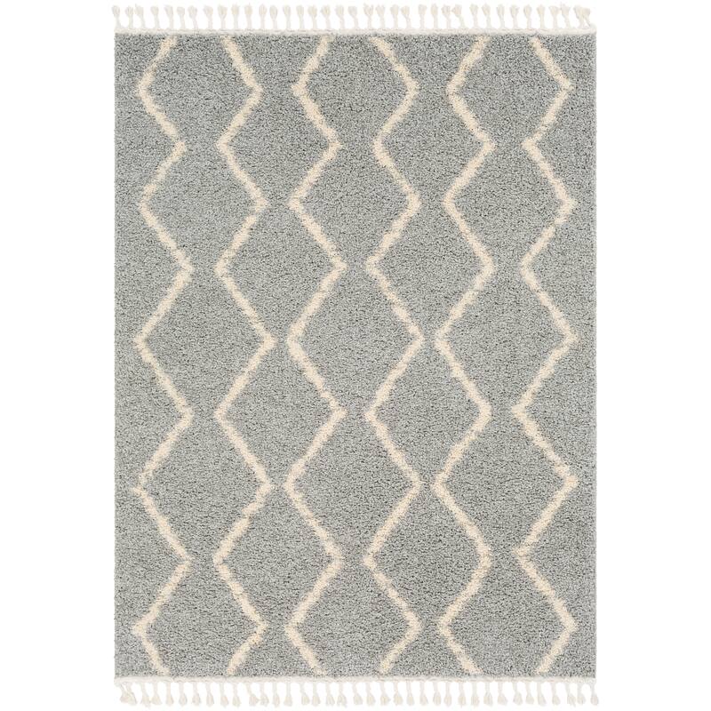 Livabliss Jada Moroccan Stripe Shag Area Rug