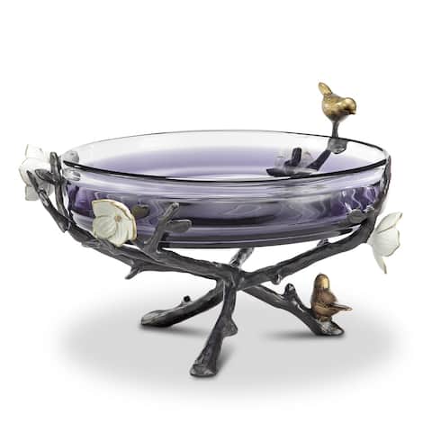 Spi Aluminum Flower And Bird Bowl Holder Glass Included - 11 X 20 X 19 inches