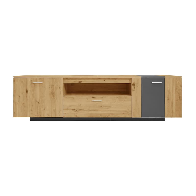 70" Modern TV Stand with 3 Cabinets & Drawer, Entertainment Center for TVs up to 80'', Living Room Television Console