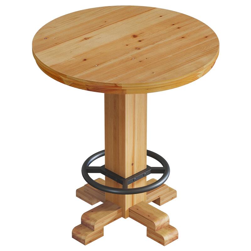 Solid Wood Bar Table, Round Bistro Pub Table, Pub Bistro Living Room Home Bar Unit