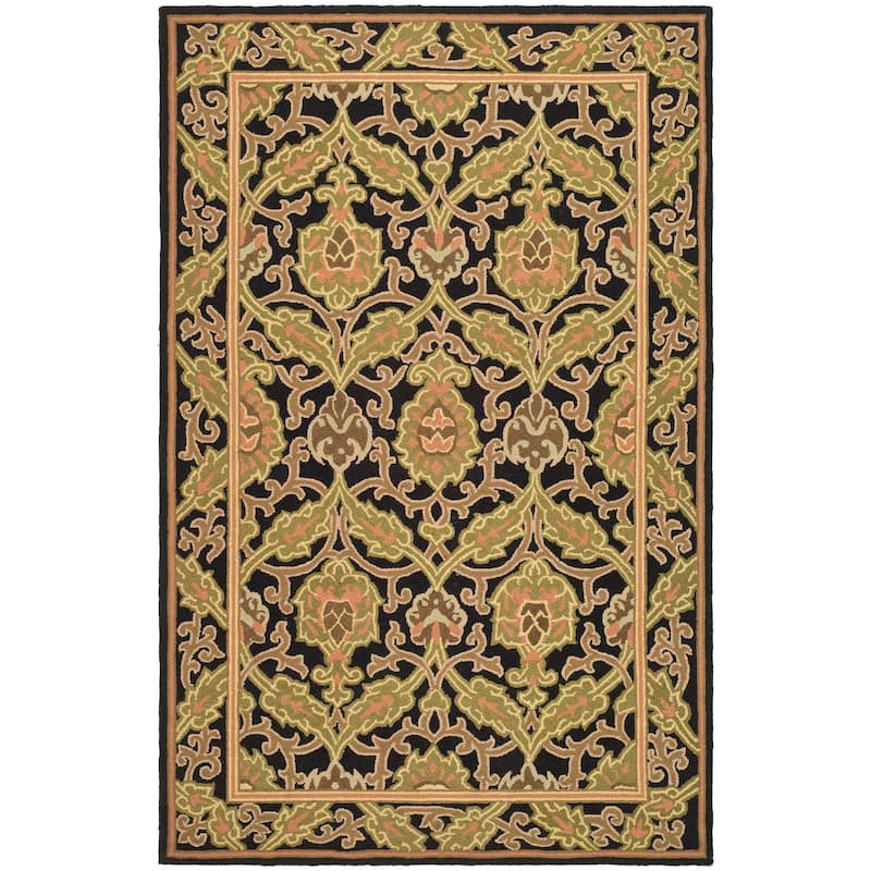 SAFAVIEH Handmade Chelsea Szerena French Country Wool Rug - 7' 9" x 9' 9" - Black